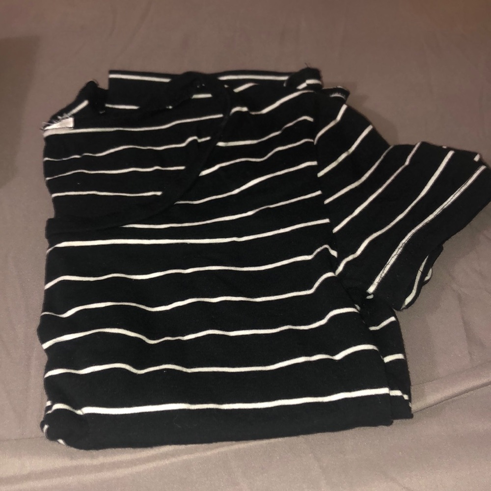 black stripped shirt